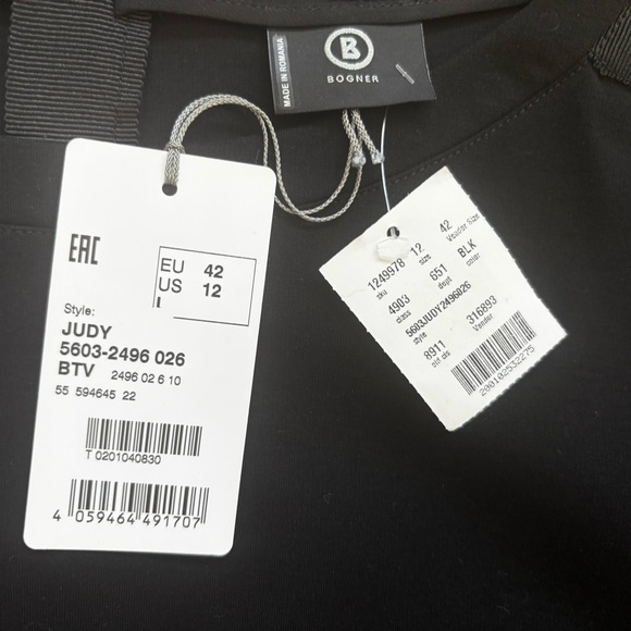 BOGNER NWT Judy Black Snap Cuff Blouse Black Women's Top Size 12 Outdoors Snow - Picture 3 of 6